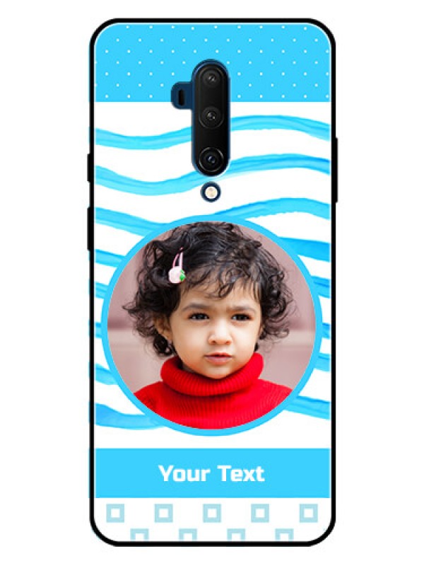 Custom OnePlus 7T Pro Custom Metal Phone CaseSimple Blue Case Design