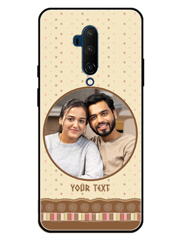 Custom OnePlus 7T Pro Custom Metal Phone CaseBrown Dotted Mobile Case Design