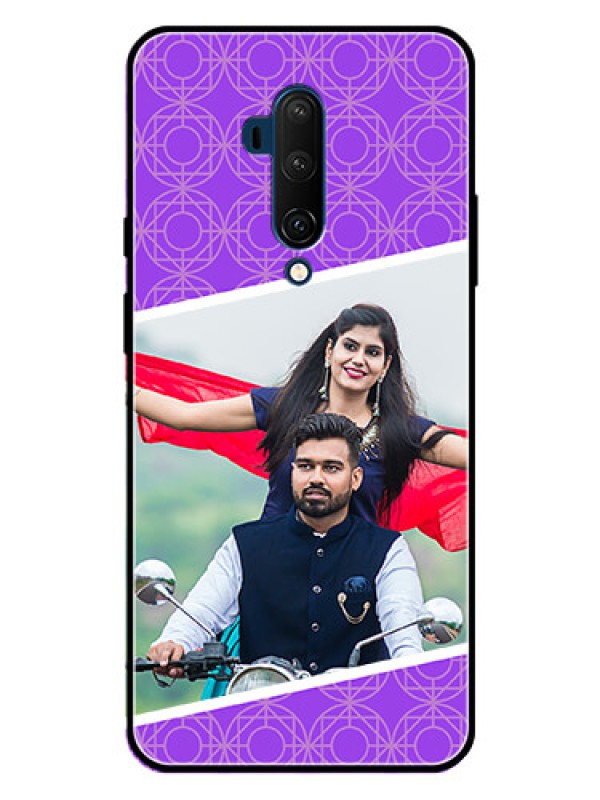Custom OnePlus 7T Pro Custom Metal Phone CaseViolet Color Pattern Design
