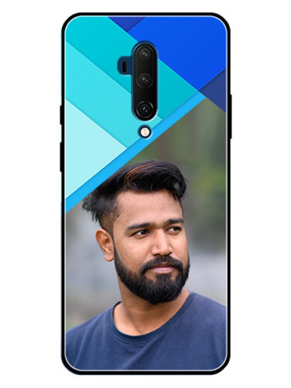 Custom OnePlus 7T Pro Custom Metal Phone CaseBlue Pattern Design