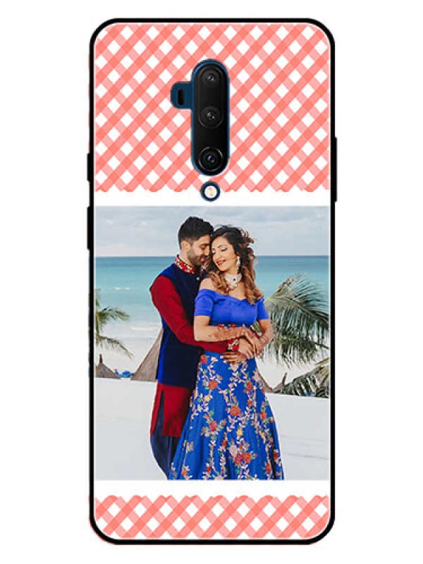 Custom OnePlus 7T Pro Custom Metal Phone CasePink Pattern Design