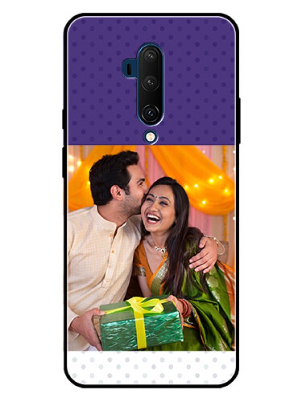 Custom OnePlus 7T Pro Custom Metal Phone CaseViolet Colored Pattern Design