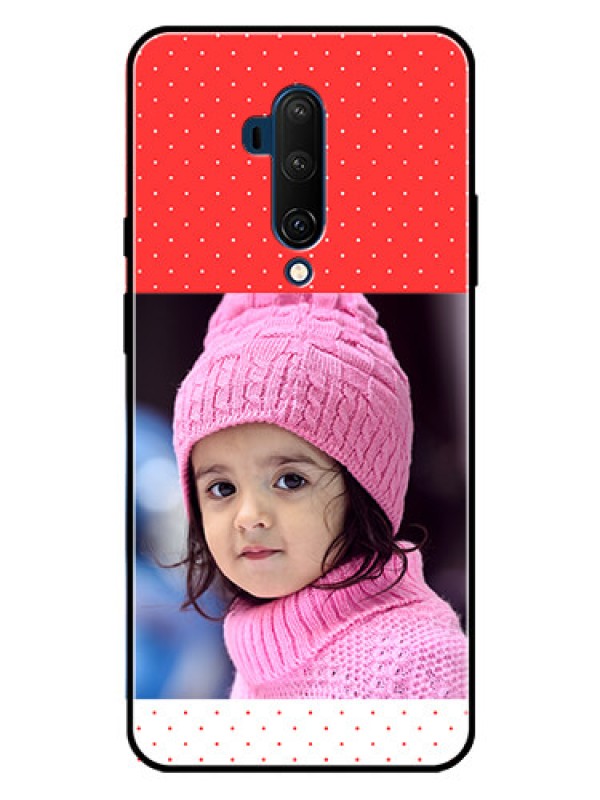 Custom OnePlus 7T Pro Custom Metal Phone CaseRed Pattern Design