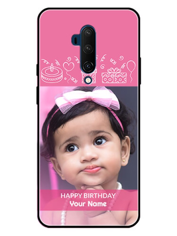 Custom OnePlus 7T Pro Custom Metal Phone CaseWith Birthday Line Art Design