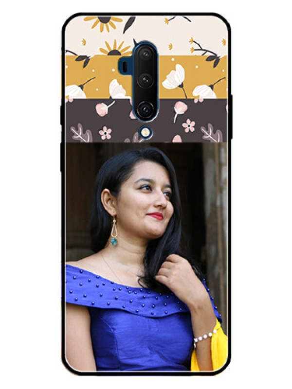 Custom OnePlus 7T Pro Custom Metal Phone CaseStylish Floral Design