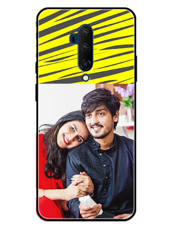 Custom OnePlus 7T Pro Custom Metal Phone CaseYellow Abstract Design