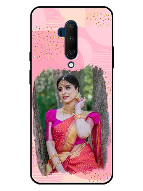 Custom OnePlus 7T Pro Custom Metal Phone CaseGold Glitter Splash Design