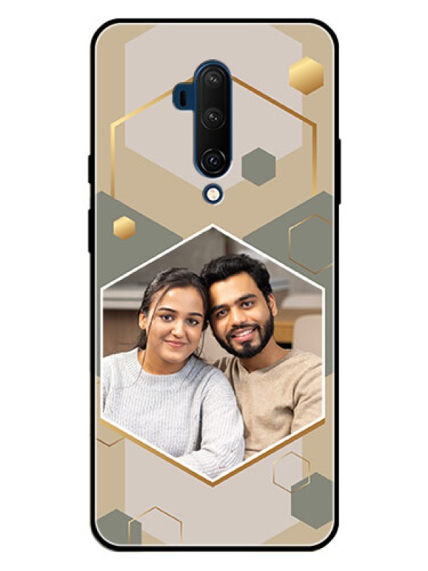 Custom OnePlus 7T Pro Custom Metal Phone CaseStylish Hexagon Pattern Design