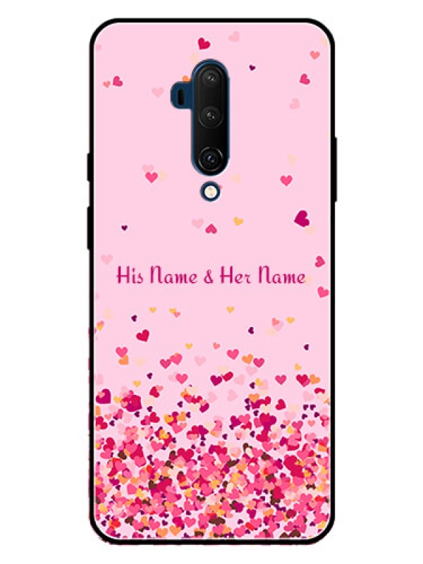 Custom OnePlus 7T Pro Custom Metal Phone CaseFloating Hearts Design