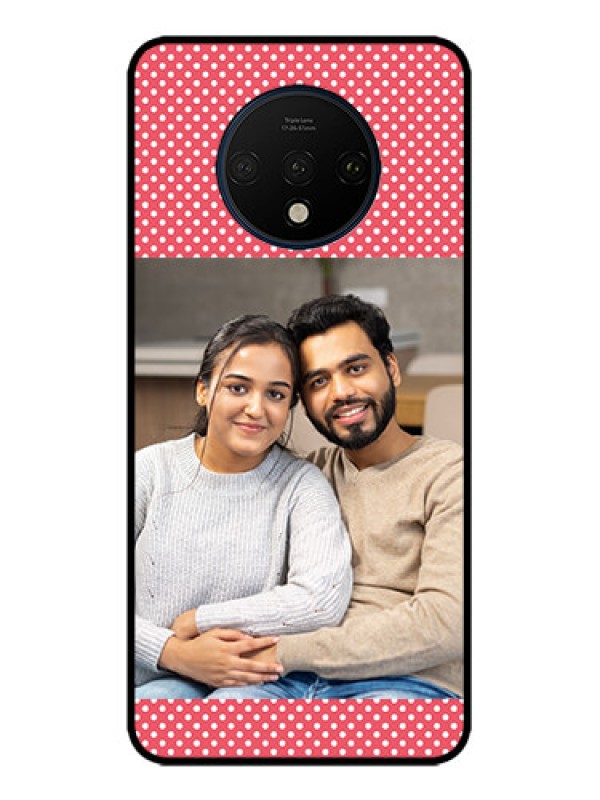Custom OnePlus 7T Custom Metal Phone CaseWhite Dotted Design
