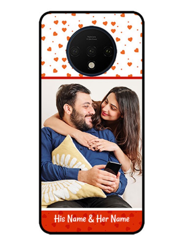 Custom OnePlus 7T Custom Metal Phone CaseOrange Love Symbol Design