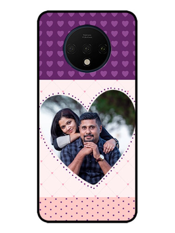 Custom OnePlus 7T Custom Metal Phone CaseViolet Love Dots Design