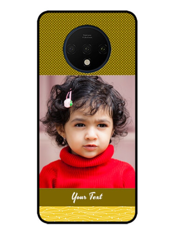 Custom OnePlus 7T Custom Metal Phone CaseSimple Green Color Design