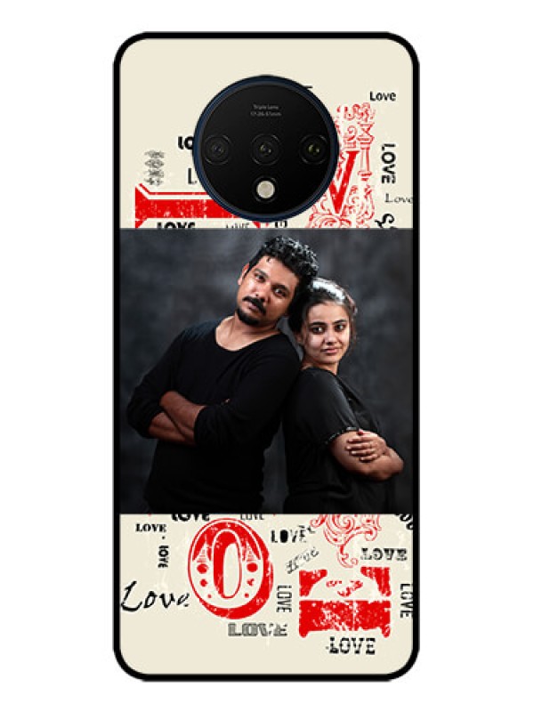 Custom OnePlus 7T Custom Metal Phone CaseTrendy Love Design Case