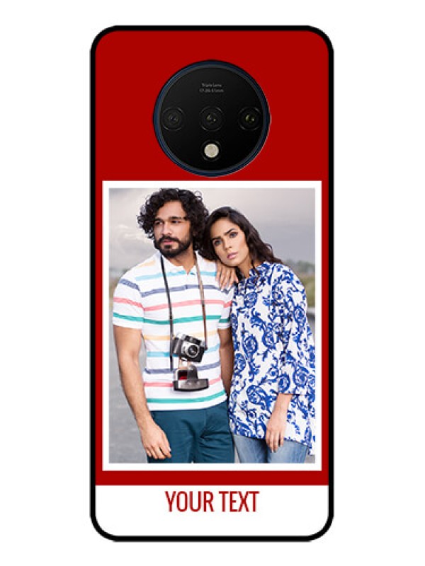 Custom OnePlus 7T Custom Metal Phone CaseRed Color Design