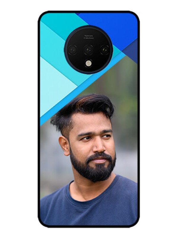 Custom OnePlus 7T Custom Metal Phone CaseBlue Pattern Design