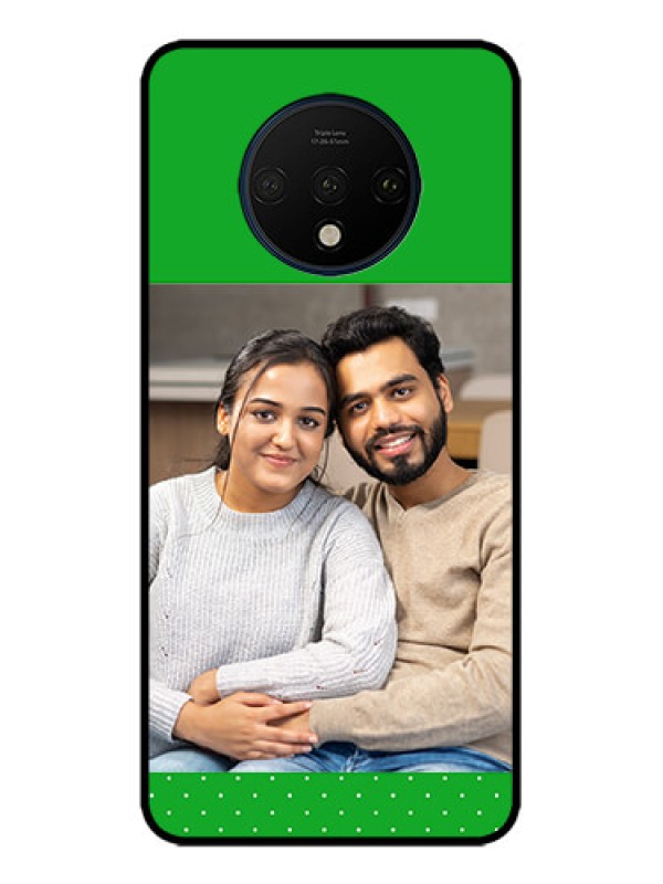 Custom OnePlus 7T Custom Metal Phone CaseGreen Pattern Design