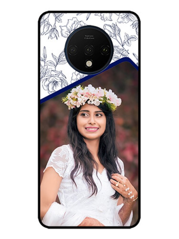 Custom OnePlus 7T Custom Metal Phone CaseClassy Floral Design