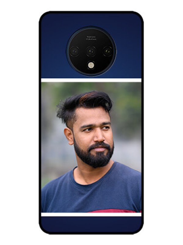 Custom OnePlus 7T Custom Metal Phone CaseSimple Royal Blue Design