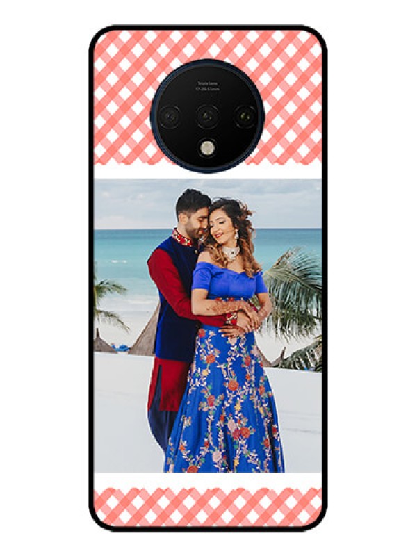 Custom OnePlus 7T Custom Metal Phone CasePink Pattern Design