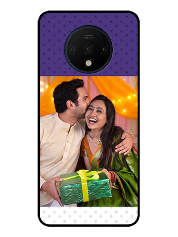 Custom OnePlus 7T Custom Metal Phone CaseViolet Colored Pattern Design