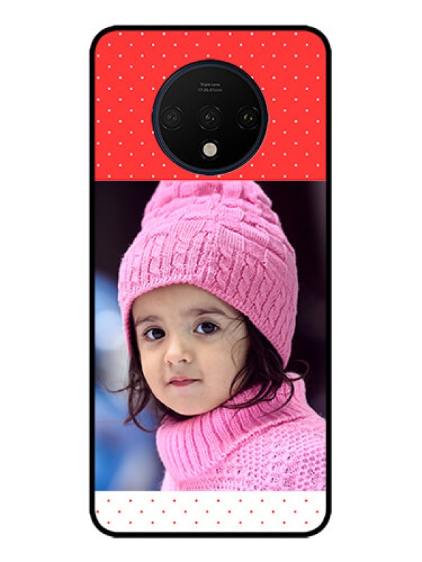 Custom OnePlus 7T Custom Metal Phone CaseRed Pattern Design
