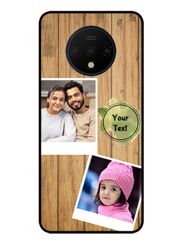 Custom OnePlus 7T Custom Metal Phone CaseWooden Texture Design