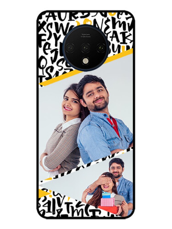 Custom OnePlus 7T Custom Metal Phone CaseLetters Pattern Design