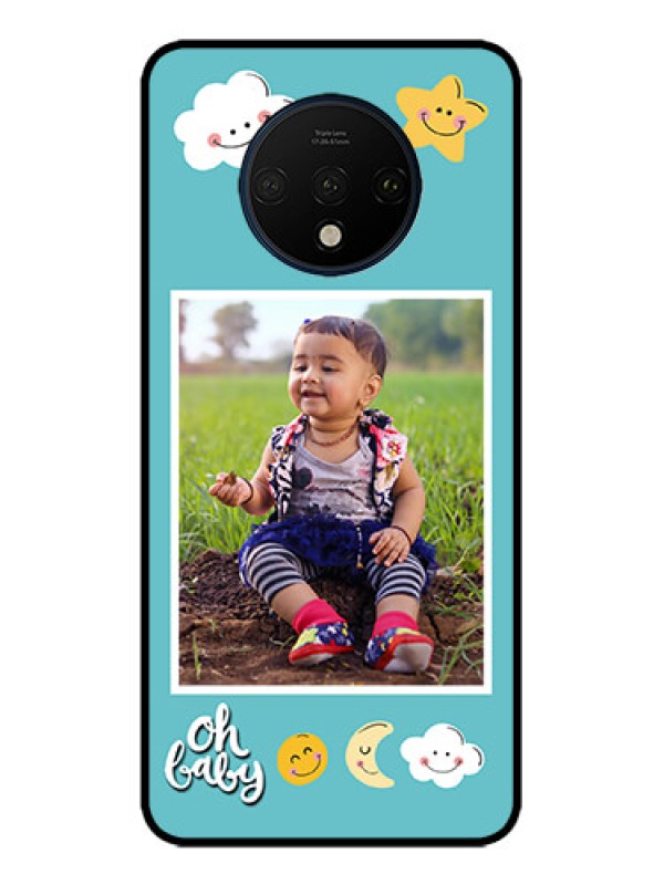 Custom OnePlus 7T Custom Metal Phone CaseSmiley Kids Stars Design