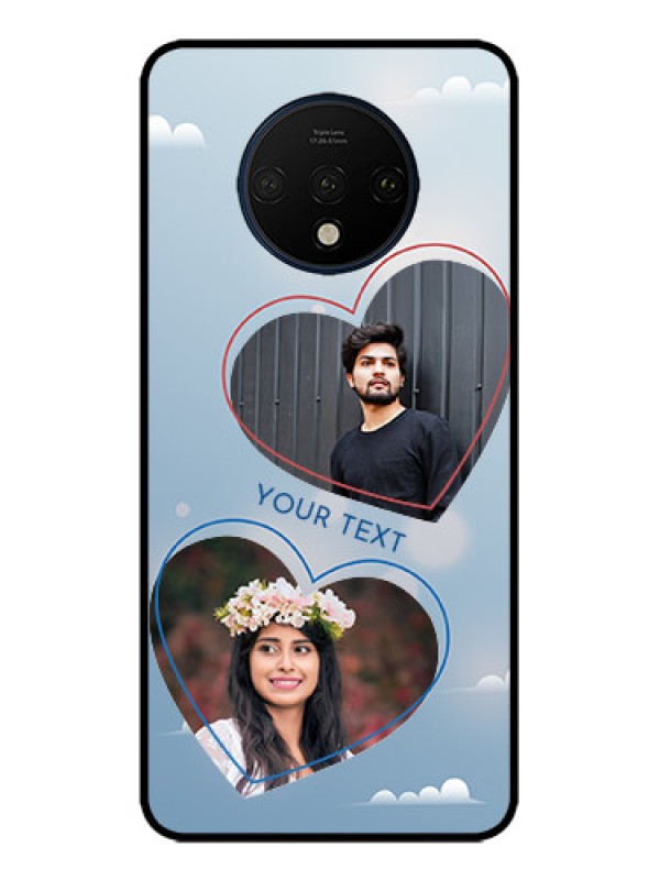 Custom OnePlus 7T Custom Metal Phone CaseBlue Color Couple Design