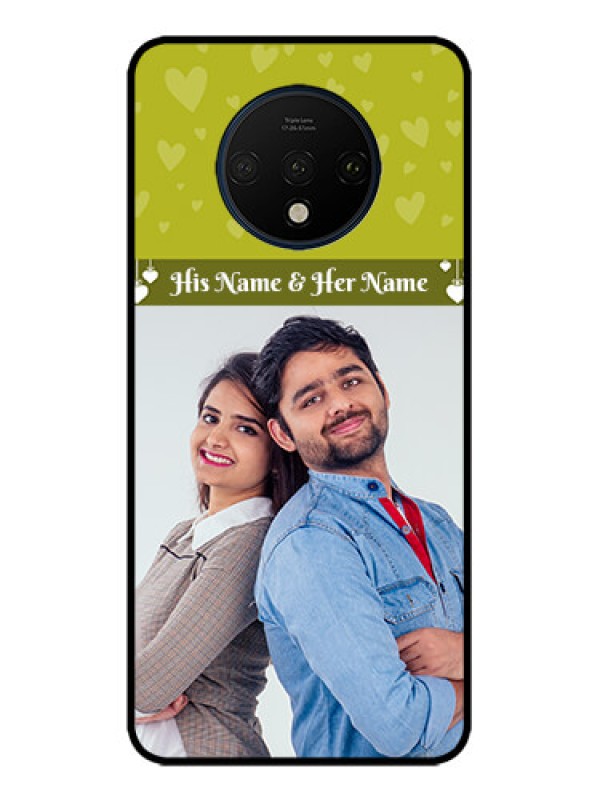Custom OnePlus 7T Custom Metal Phone CaseYou and Me Heart Design