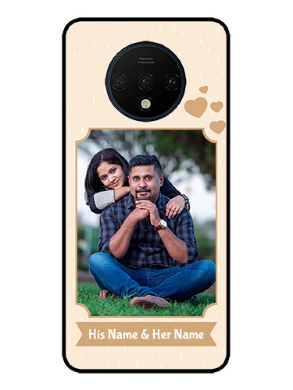 Custom OnePlus 7T Custom Metal Phone CaseWith Confetti Love Design