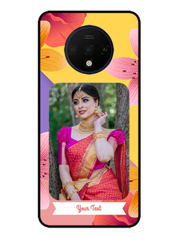 Custom OnePlus 7T Custom Metal Phone Case3 Image With Vintage Floral Design