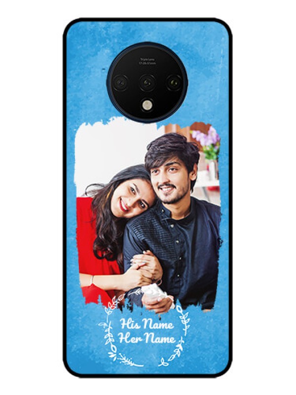 Custom OnePlus 7T Custom Metal Phone CaseBlue Color Vintage Design