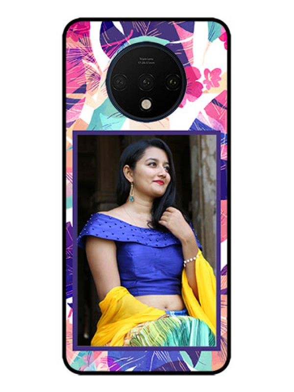 Custom OnePlus 7T Custom Metal Phone CaseAbstract Floral Design