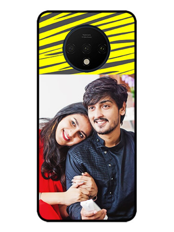 Custom OnePlus 7T Custom Metal Phone CaseYellow Abstract Design