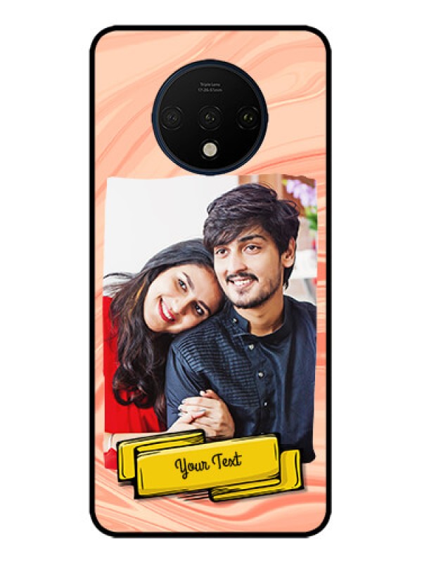 Custom OnePlus 7T Custom Metal Phone CaseMarble Texture Design