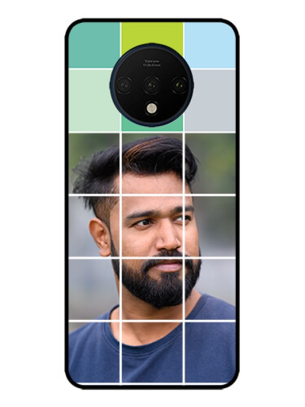 Custom OnePlus 7T Custom Metal Phone CaseWith White Box Pattern