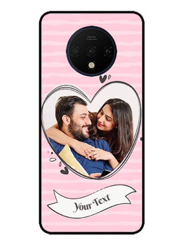 Custom OnePlus 7T Custom Metal Phone CaseVintage Heart Design