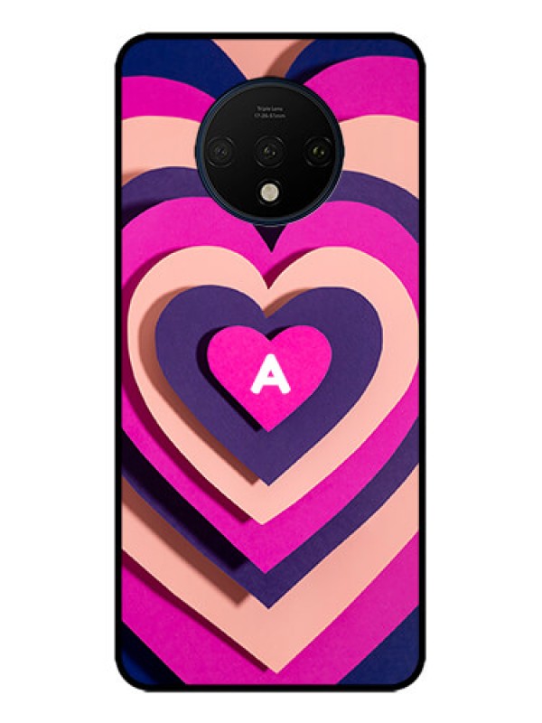 Custom OnePlus 7T Custom Metal Phone CaseCute Heart Pattern Design