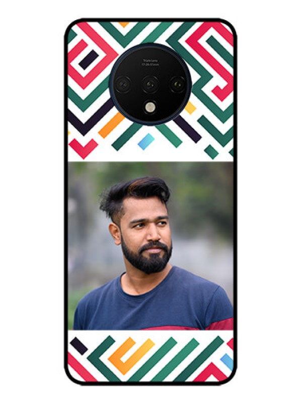 Custom OnePlus 7T Custom Metal Phone CaseColorful Maze Pattern Design