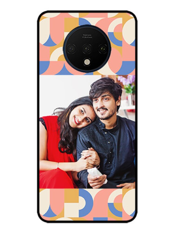 Custom OnePlus 7T Custom Metal Phone CaseSemi - Circle Maze Pattern Design