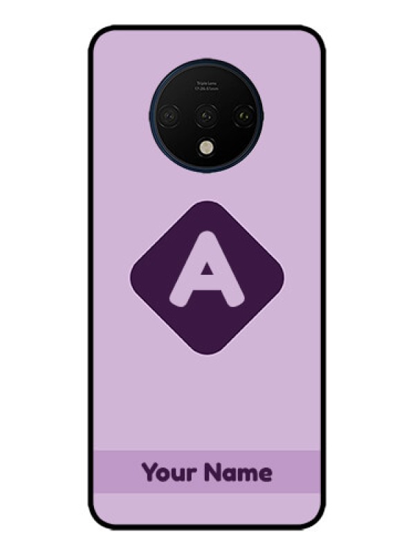 Custom OnePlus 7T Custom Metal Phone CaseCustom Letter In Curved Badge Design