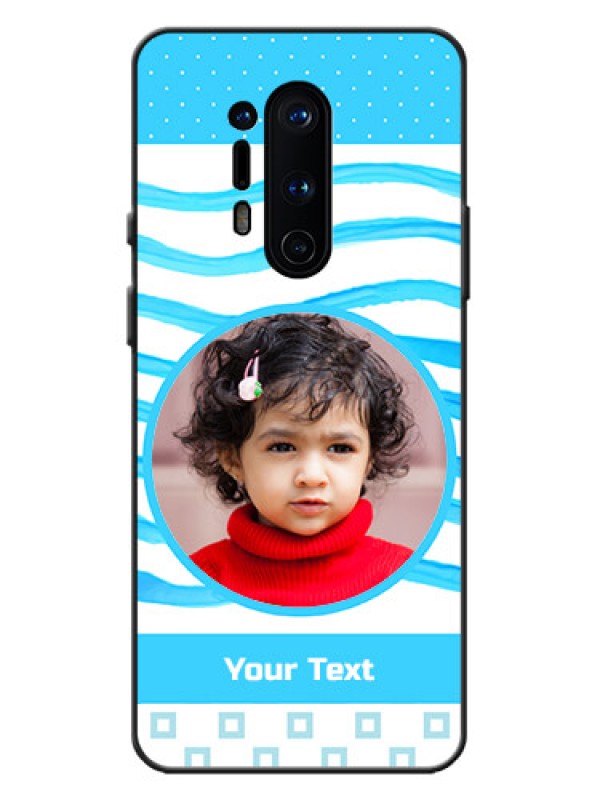 Custom OnePlus 8 Pro Custom Metal Phone Case - Simple Blue Case Design