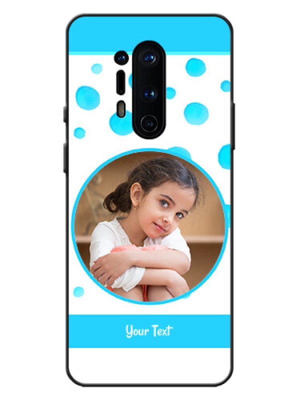 Custom OnePlus 8 Pro Custom Metal Phone Case - Blue Bubbles Pattern Design