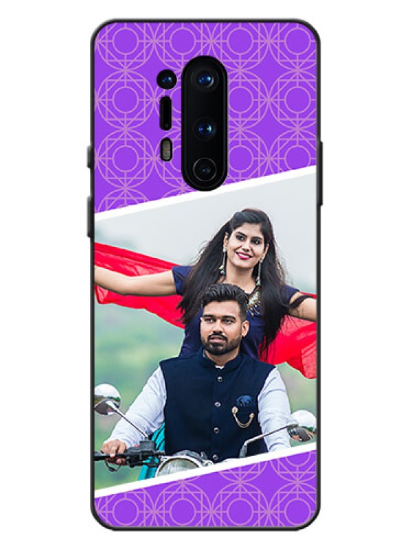 Custom OnePlus 8 Pro Custom Metal Phone Case - Violet Color Pattern Design