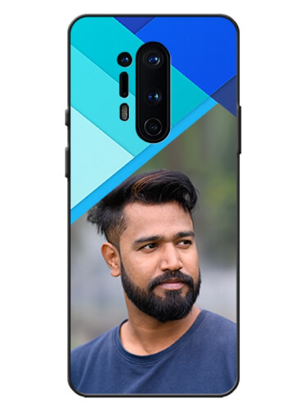 Custom OnePlus 8 Pro Custom Metal Phone Case - Blue Pattern Design