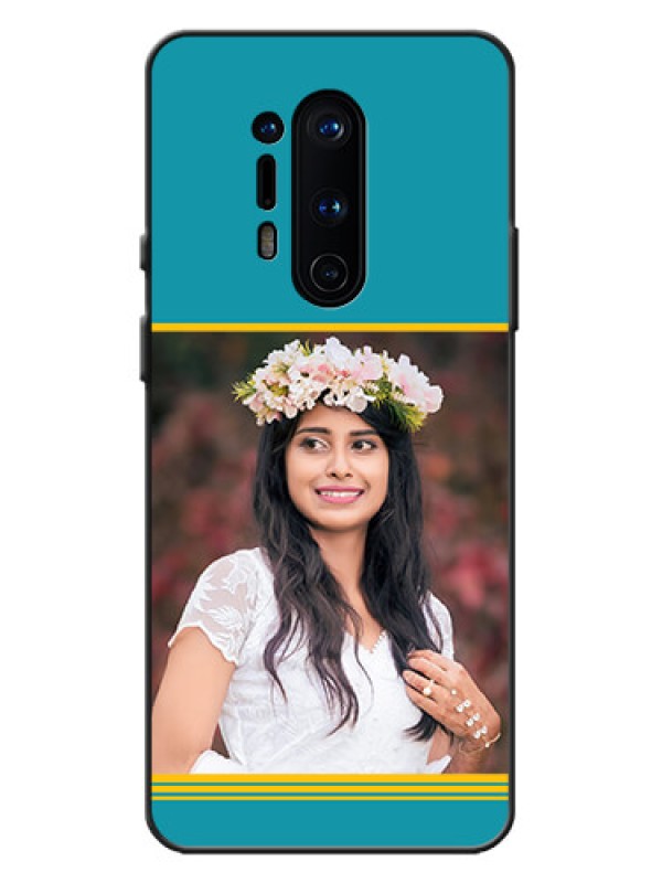 Custom OnePlus 8 Pro Custom Metal Phone Case - Yellow and Blue Design