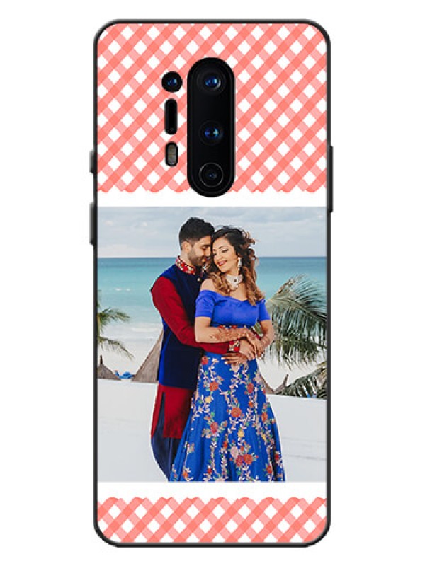 Custom OnePlus 8 Pro Custom Metal Phone Case - Pink Pattern Design