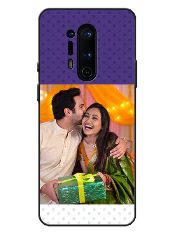 Custom OnePlus 8 Pro Custom Metal Phone Case - Violet Colored Pattern Design